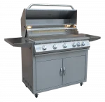 Kokomo Professional 5 Burner 40 Inch Cart Model BBQ Grill With Lights & Locking Casters