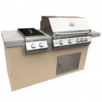 Kokomo Antigua 6' BBQ Island Built In BBQ Grill Side Burner and Bar on one Side
