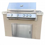 Kokomo Fiji 4' BBQ Island with 4 Burner Built-In BBQ Grill