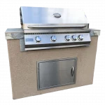 Kokomo Panama 4' BBQ Island with 4 Burner Built In BBQ Grill