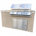 Kokomo The 5' Maldives BBQ Island with Built In 4 Burner BBQ Grill and Access Door