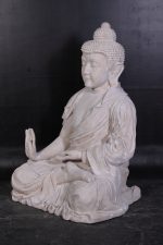 Enlightened Seated Buddha 4 ft in Aged Stone Finish - Image 2