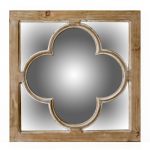 Homeroots - 10" Natural Brown With Whitewash Square Wall Mounted Accent Mirror - Image 2